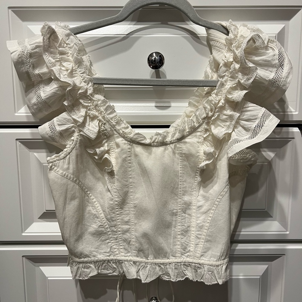 Ulla Johnson NWT Leona White Sleeveless Corset Top Size 2